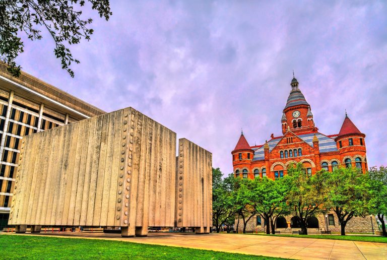 John F. Kennedy Memorial Plaza and the Old Red Courthouse